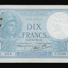 Ranska 10 Francs 26.10.1939, Minerve modifioitu, P-84 F+ - pikkukuva 1