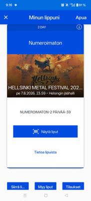 Hellsinki Metal Festival 2026 - 2pv lippu