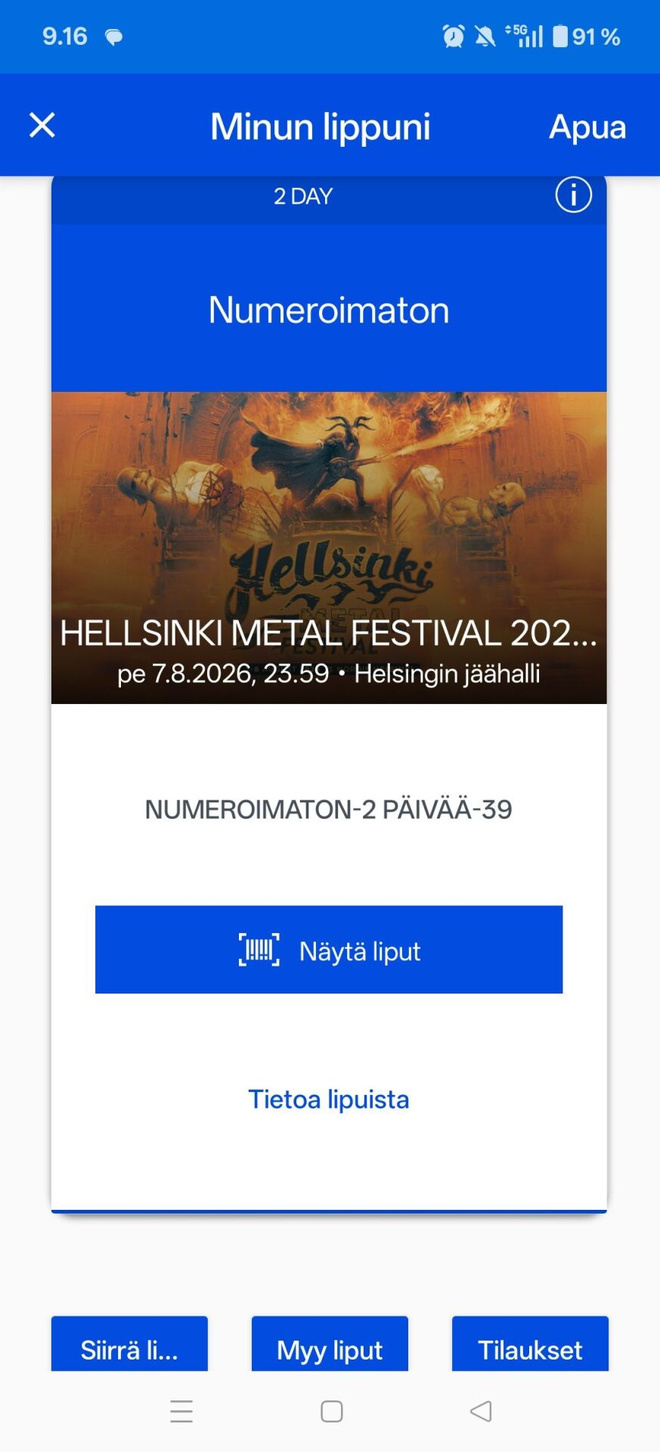 Hellsinki Metal Festival 2026 - 2pv lippu