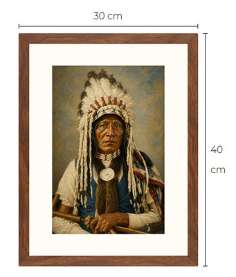 Uusi Intiaani art print kehystetty 30 cm x 40 cm
