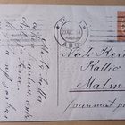 Lapsi ja koira vievät paketteja, kukkia, misteliä, p. 1927 - pikkukuva 2