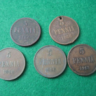 5 kpl 5 penniä - 1866-1913 - pikkukuva 1
