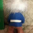 Dam Trolli valkoiset hiukset 23 cm sininen takki vintage - pikkukuva 2