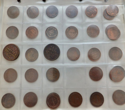VANHOJA Kolikoita Venäjä 1 kop 1/2 kop alk 1840 n. 33 kpl