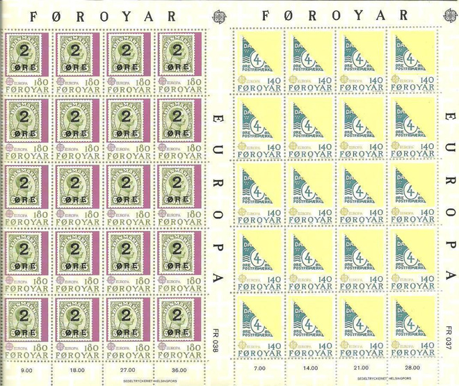 FÄRSAARET EUROPA CEPT Filatelia-aihe 2 arkkia 1979 **