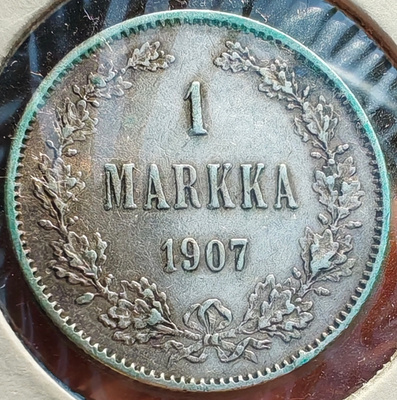 1 MARKKA v.1907 hopeaa