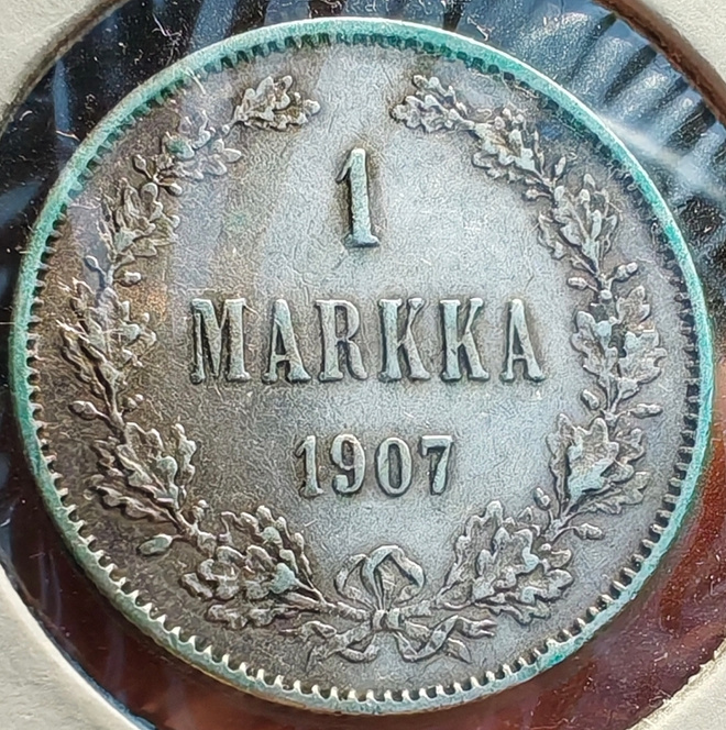 1 MARKKA v.1907 hopeaa