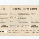 Purkkakuva Hellas Autosarja n:o 46 NECKAR 1500 TS COUPE - pikkukuva 2