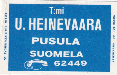 Pusula, Suomela, T:mi U. Heinevaara  2/16