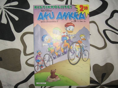 Walt Disney:Aku Ankka+ristikkoliite lehteen 28 /2008