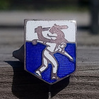 Hopeinen Poliisi merkki. Emalinen. Leimalla 813H. Halkaisija - pikkukuva 5