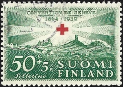 1939 Punainen Risti 50 + 5 p leimattu LaPe 217