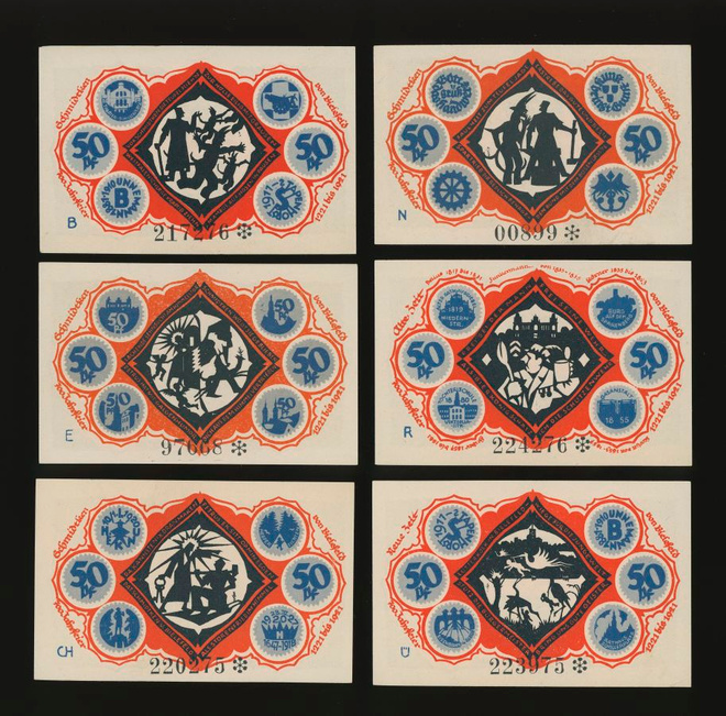 Saksa Notgeld 6 x 50 Pfg, Bielefeld 1921