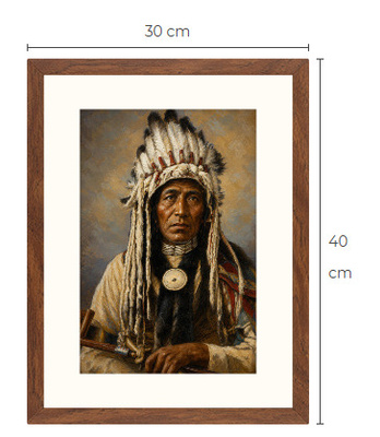 Uusi Intiaani art print kehystetty 30 cm x 40 cm