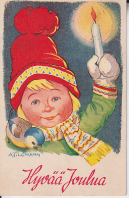 Arnold Tilgmann, Hyvää Joulua, Tyttö ja kynttilä ,   e75