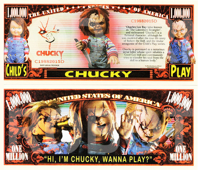 UUSI CHUCKY SETELI * DOLLARI - ILMAINEN TOIMITUS