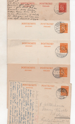 EHIÖ m.30 5 kpl  kauniilla leimoilla