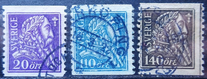 RUOTSI 4. " KUSTAA  VAASA " HYVÄ 3 KPL * KOKO  SARJA V. 1921