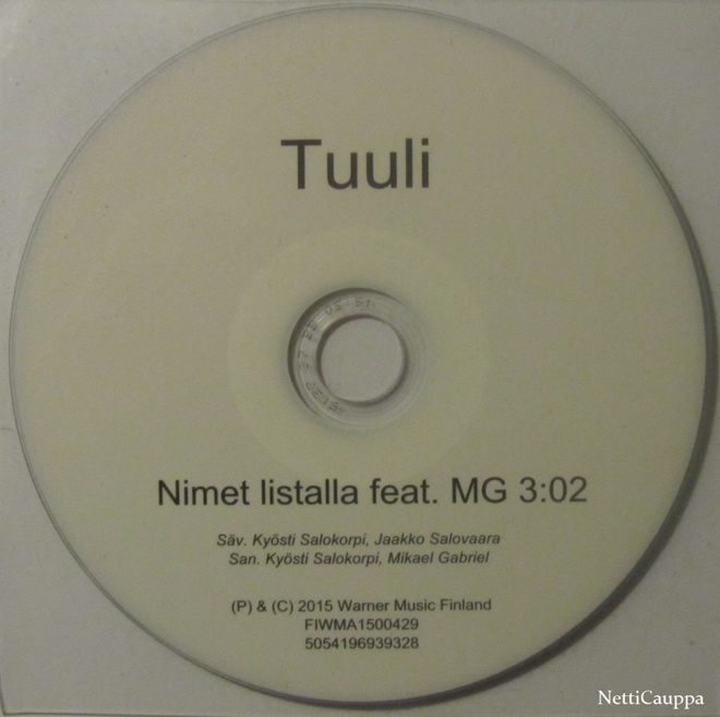 Tuuli • Nimet listalla feat. Mikael Gabriel CDr-Single