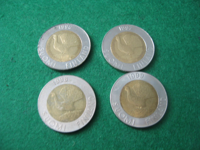 4 kpl 10 markkaa - 1996-1999