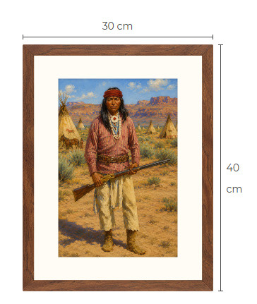 Uusi Intiaani art print kehystetty 30 cm x 40 cm