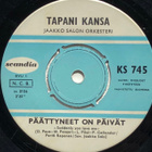 TAPANI KANSA: Päättyneet on päivät * Delilah * FIN 1968 - pikkukuva 1