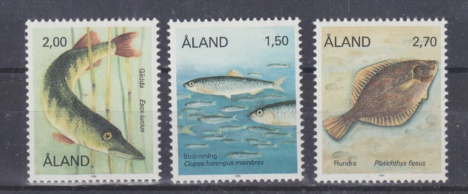 Åland 1990 Kaloja sarja postituoreena.