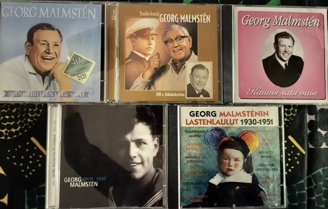 GEORG MALMSTENIN CD-LEVYJÄ 5 kpl,joista 2 TUPLACDtä