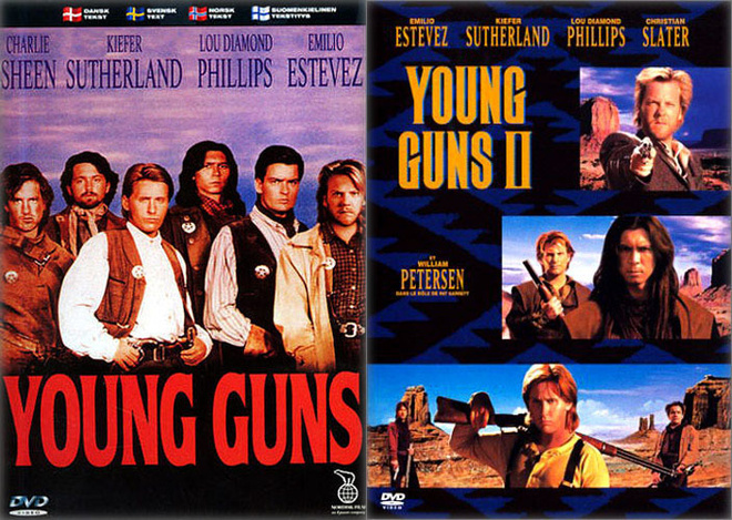 Young Guns 1 +2, Eztevez, Sheen, Sutherland, Palance, Coburn