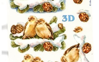 3D °°PIKKULINNUT LUMIKUUSEN OKSALLA°° /Le Suh