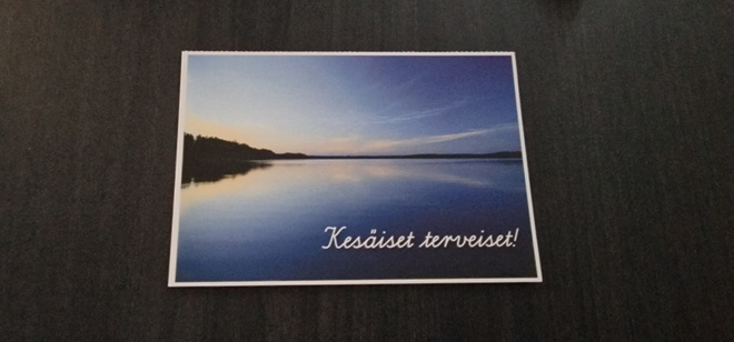 Kesäiset terveiset! Maisemakortti, kulkematon, UUSI postik.