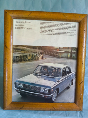 Vanha automainos kehystettynä, TOYOTA CROWN 2000