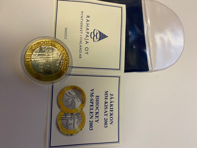 Jääkiekon MM-kisat 2003 5 eur "Jutin vitonen"