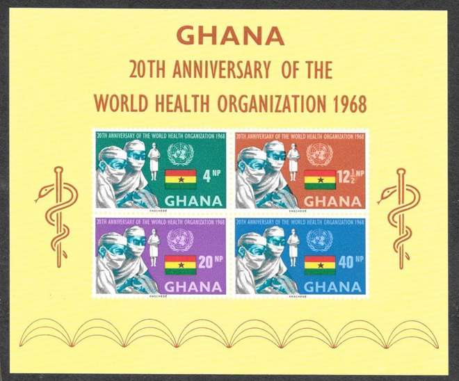 Ghana - 20v WHO (Mic. 347-350 ; BL32) ** blokki