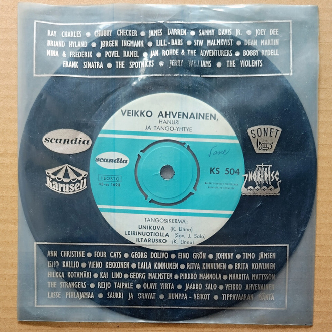 VEIKKO AHVENAINEN: 2 Tangosikermää – Scandia 7” 1963, ei KK