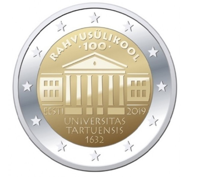** VIRO 2€ 2019 Tarton yliopisto pillerissä **