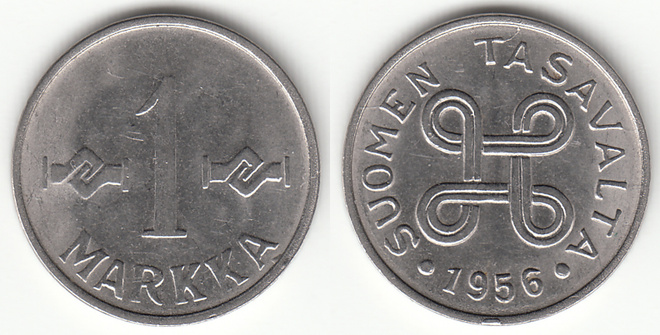 1 mk 1956 pitkät kärjet 6 ja 9