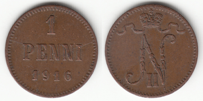 1 p 1916, ekan ykkösen jalka vajaa
