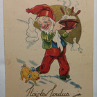 Poika Vesanto: Tonttu kantaa puurovatia, possu, p. 1931 - pikkukuva 1