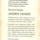 Desmond Bagley - ANDIEN VANGIT 1966 1.p - pikkukuva 2