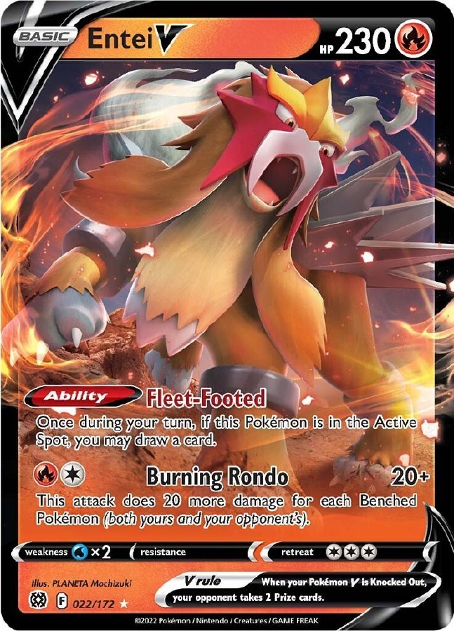 Entei V 022/172 - Brilliant Stars - NM/M