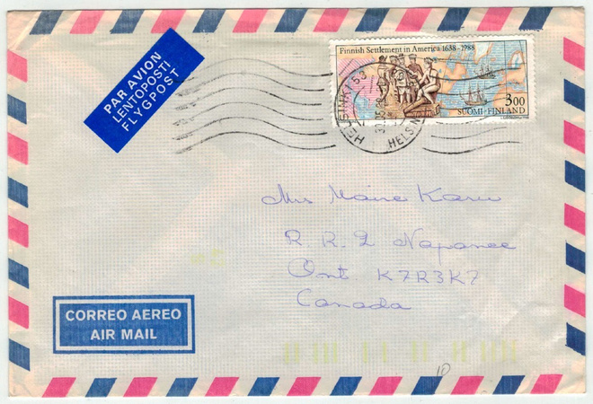 1988 siirtokuntaAmerikoissa kirje Kanadaan