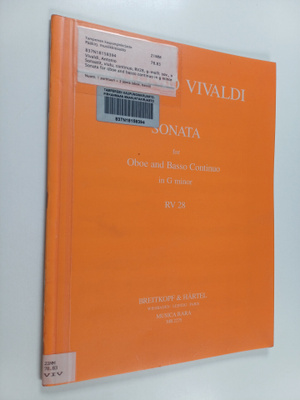 Antonio Vivaldi : Sonata for oboe and basso continuo in G...
