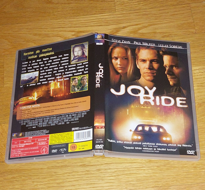 JOY RIDE DVD PAUL WALKER STEVE ZAHN PIINAAVA ROAD MOVIE