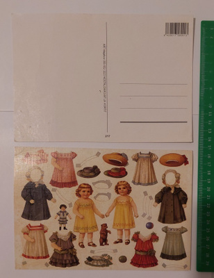 27 ) iso postikortti vintage tyylinen paperinukke