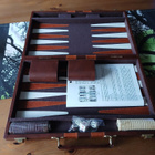 Backgammon nahkasalkussa KÄYTTÄMÄTÖN - pikkukuva 1