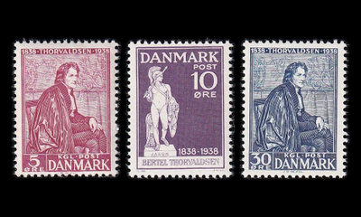 Tanska 247-9 ** Bertel Thorvaldsen (1938)