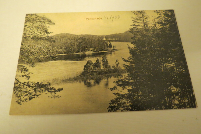 PUNKAHARJU VANHA 1908 KULKENUT POSTIKORTTI