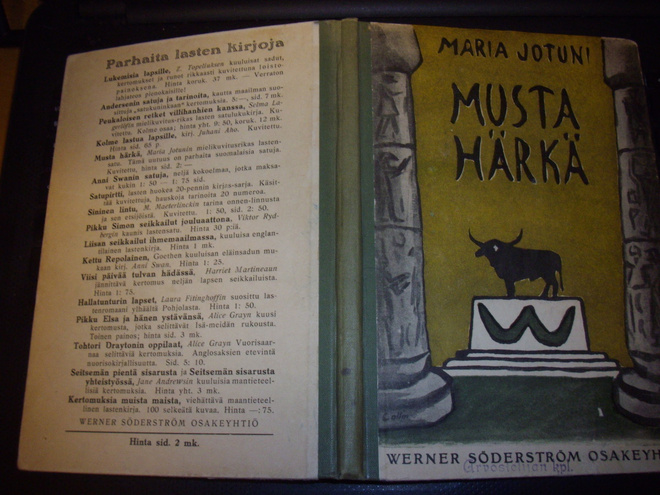 Maria Jotuni : Musta härkä ( 1 p. 1915 ) lastenkirja !
