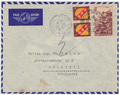 Ranska Mi 759 ym lentokirjeSuomeen